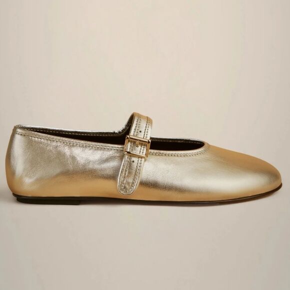 BRAND NEW STEVE MADDEN BALLET WITH STRAP CHIC GOLD MARY JANE - Picture 4 of 14